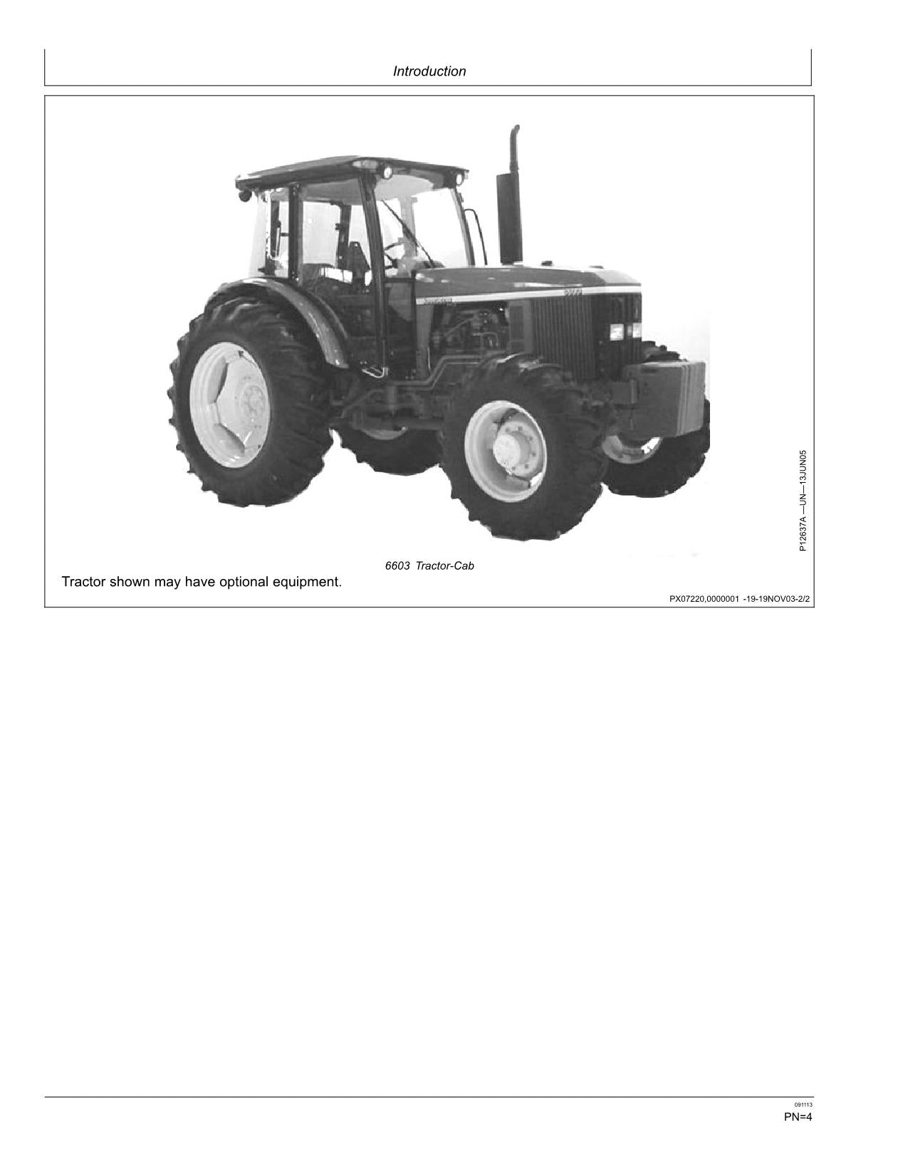 JOHN DEERE 6403 6603 TRAKTOR-BETRIEBSHANDBUCH