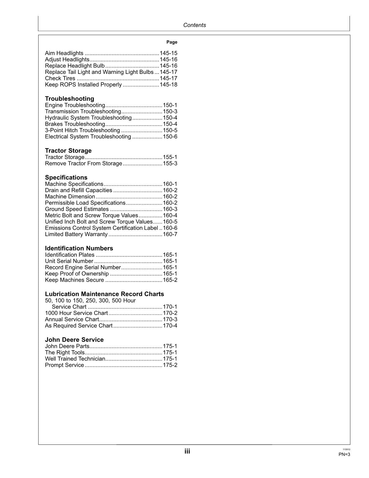 JOHN DEERE 20A TRACTOR OPERATORS MANUAL