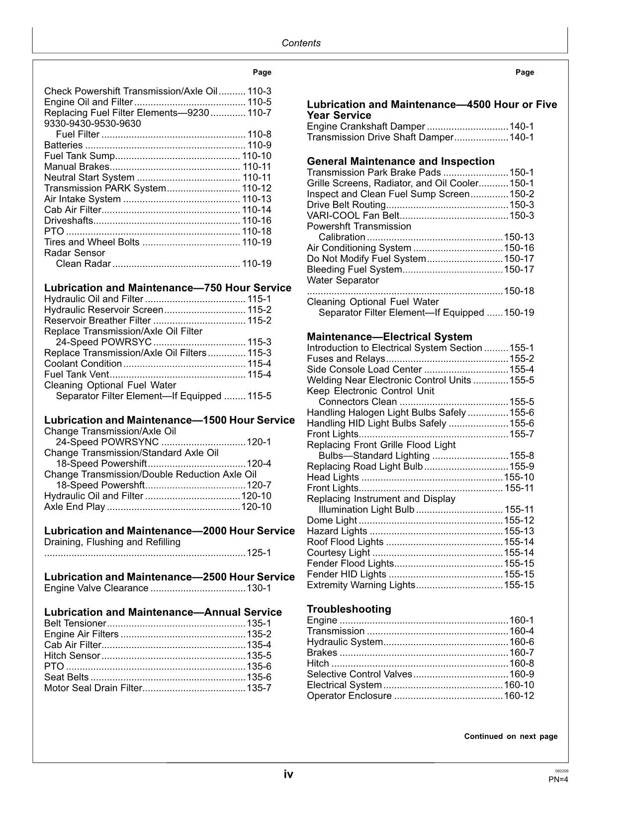 JOHN DEERE 9230 9330 9430 9530 9630 TRACTOR OPERATORS MANUAL 016000-021999