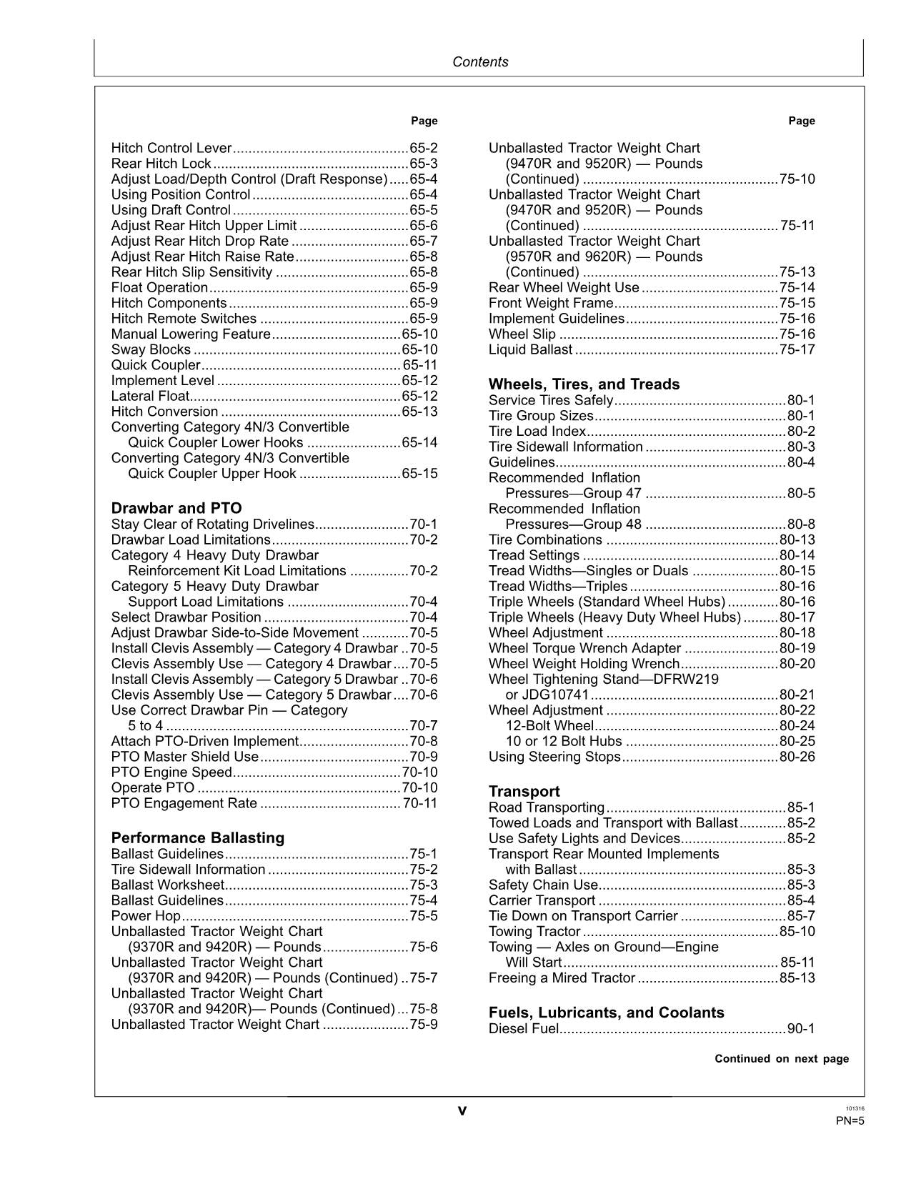 MANUEL D'UTILISATION DU TRACTEUR JOHN DEERE 9370R 9420R 9470R 9520R 9570R 9620R