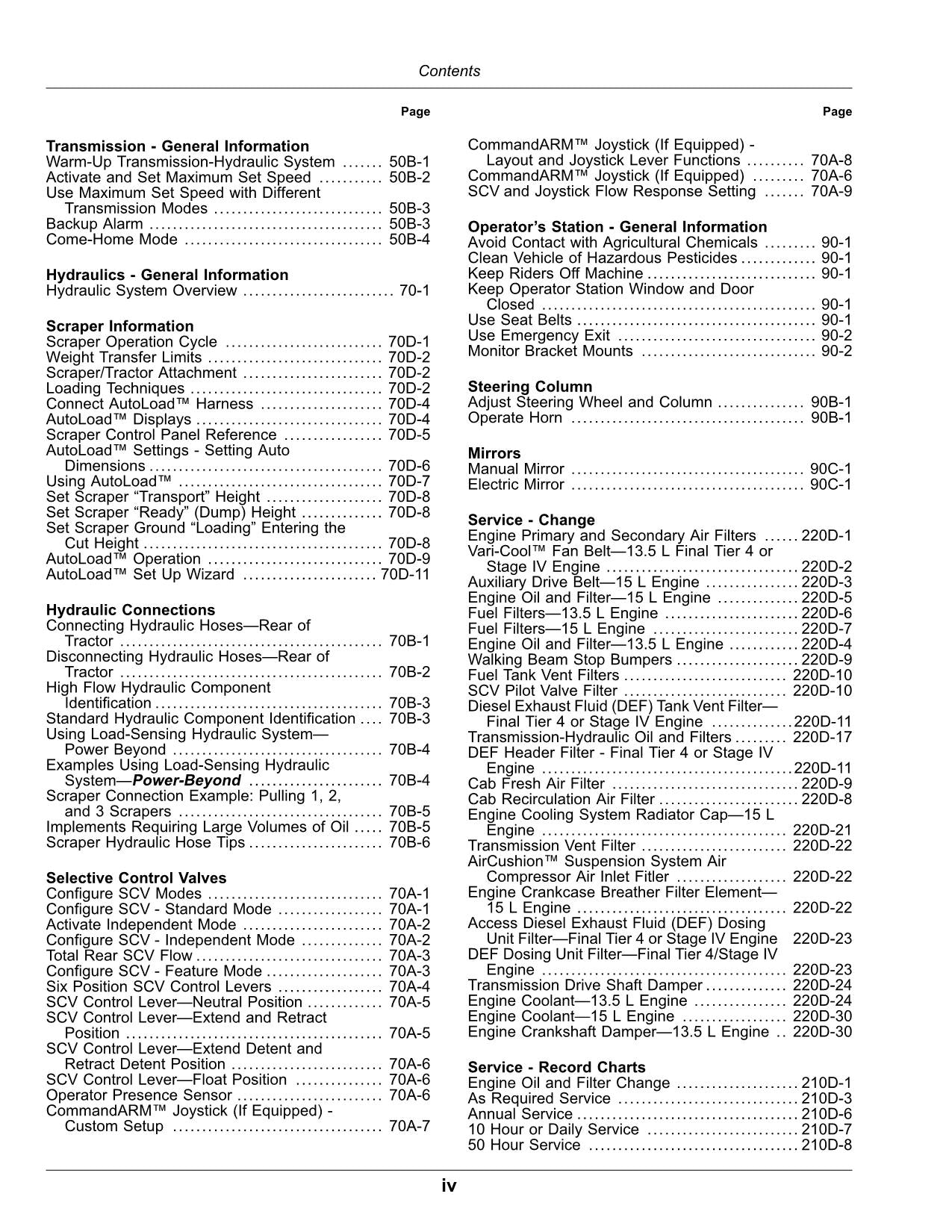 JOHN DEERE 9470RT 9520RT TRACTOR OPERATORS MANUAL 917001- North America