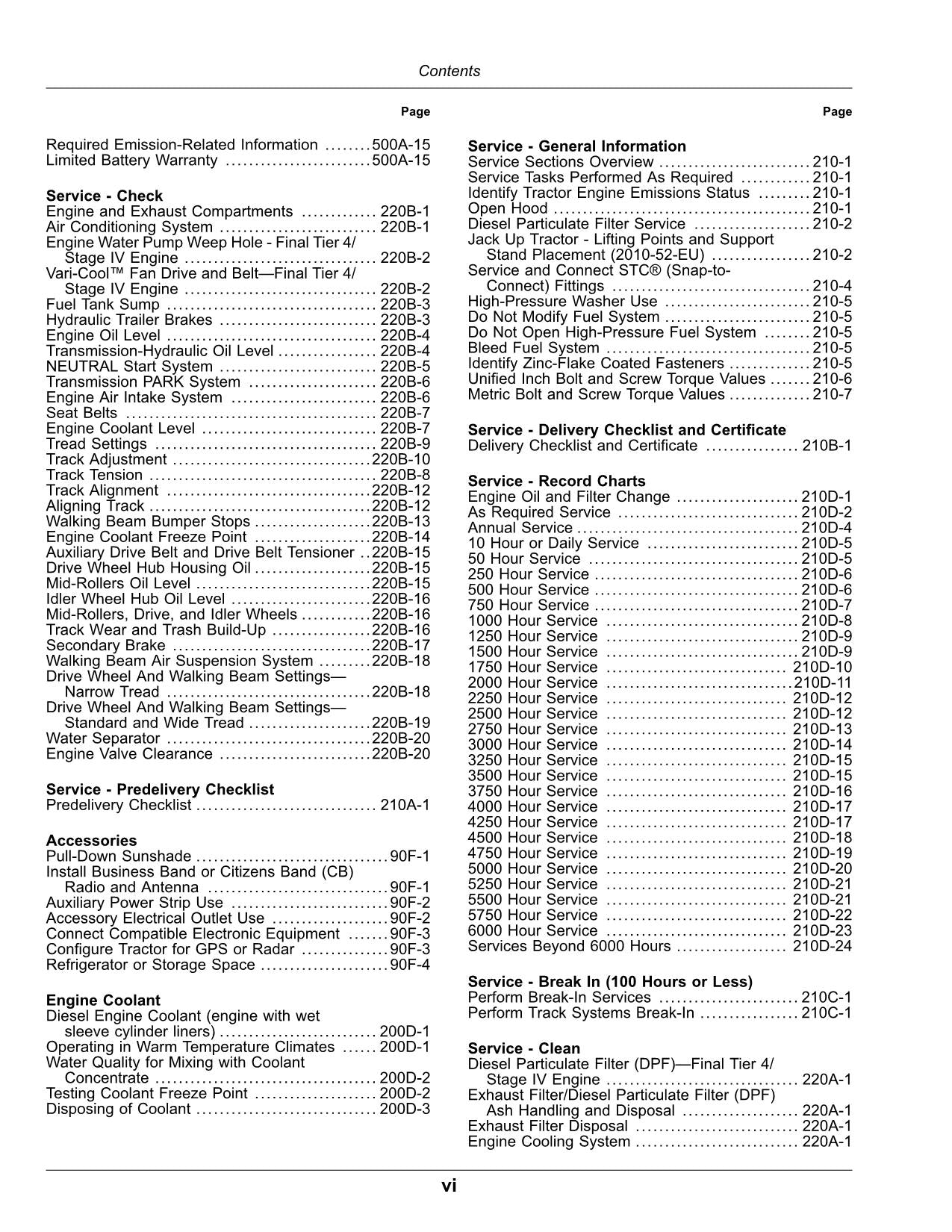 JOHN DEERE 8320RT 8345RT 8370RT TRAKTOR-BETRIEBSHANDBUCH Serie 917001-920000