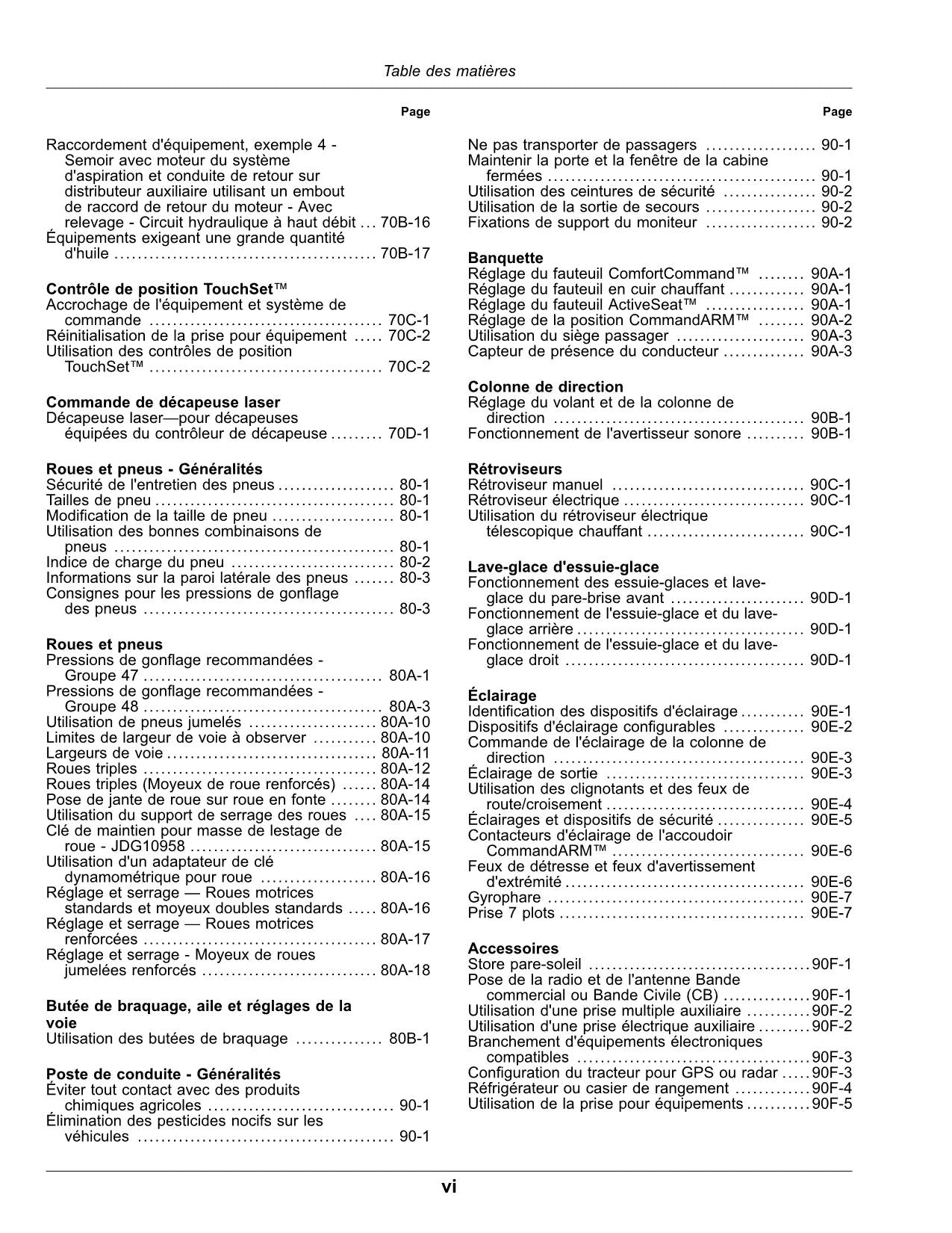 JOHN DEERE 9370R 9420R 9470R 9520R 9570R 9620R TRAKTOR-BETRIEBSHANDBUCH FRANZÖSISCH