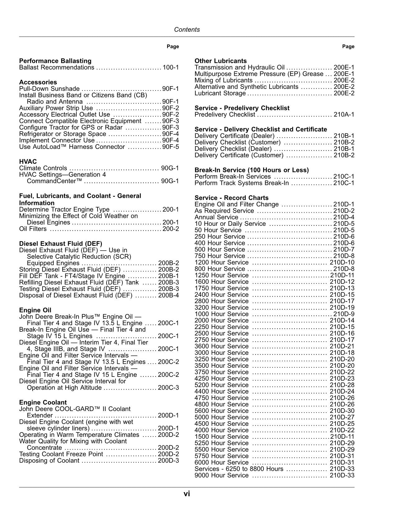 JOHN DEERE 9470RX 9520RX 9570RX TRACTOR OPERATORS MANUAL 804001-