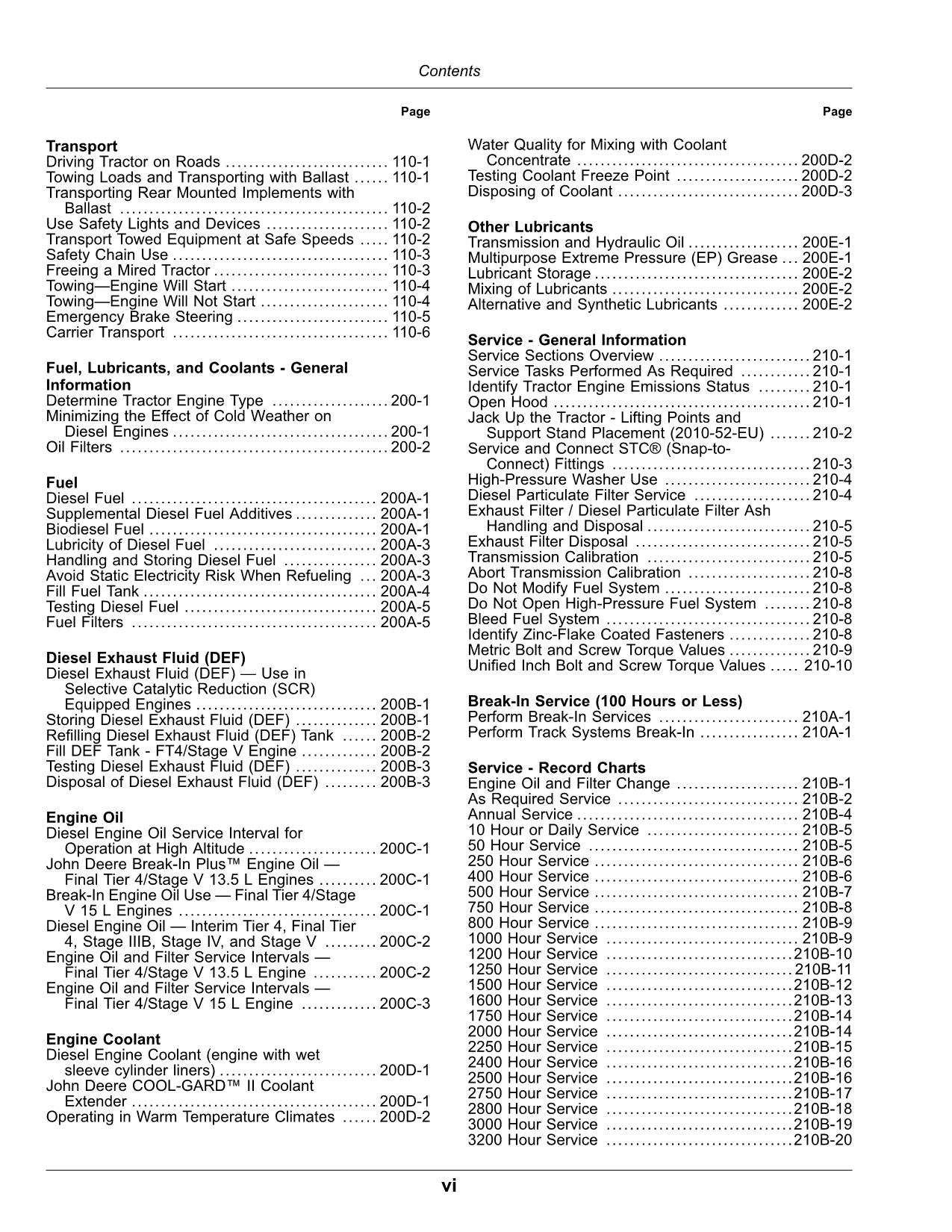 JOHN DEERE 9470RT 9520RT 9570RT TRACTOR OPERATORS MANUAL 919001-920000