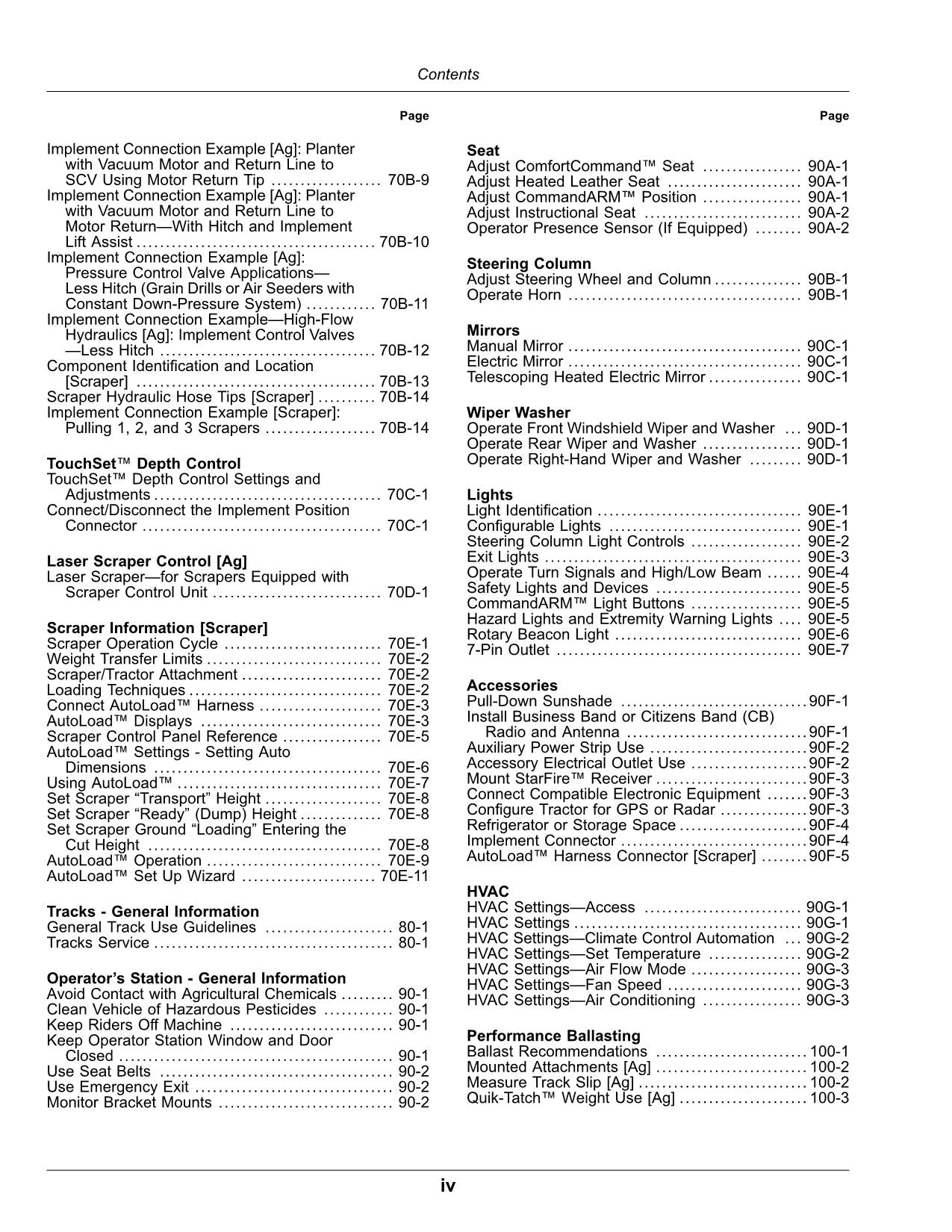 JOHN DEERE 9420RX 9470RX 9520RX 9570RX 9620RX TRACTOR OPERATORS MANUAL 811001-