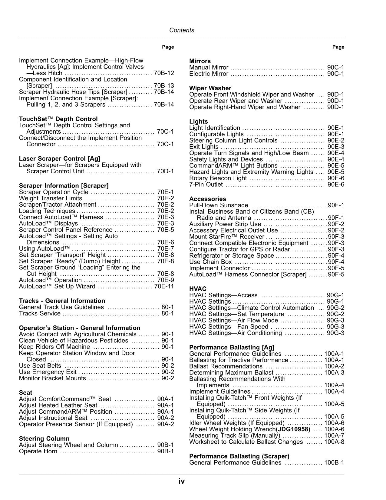 JOHN DEERE 9470RT 9520RT 9570RT TRACTOR OPERATORS MANUAL 921001-