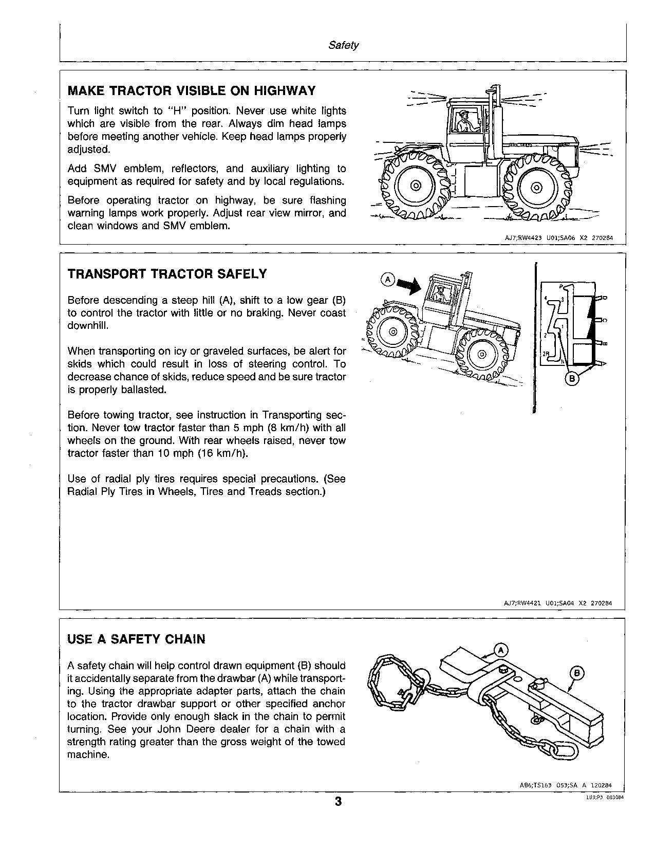 JOHN DEERE 8450 8650 TRAKTOR BEDIENUNGSANLEITUNG 0 - 5500 0-008000