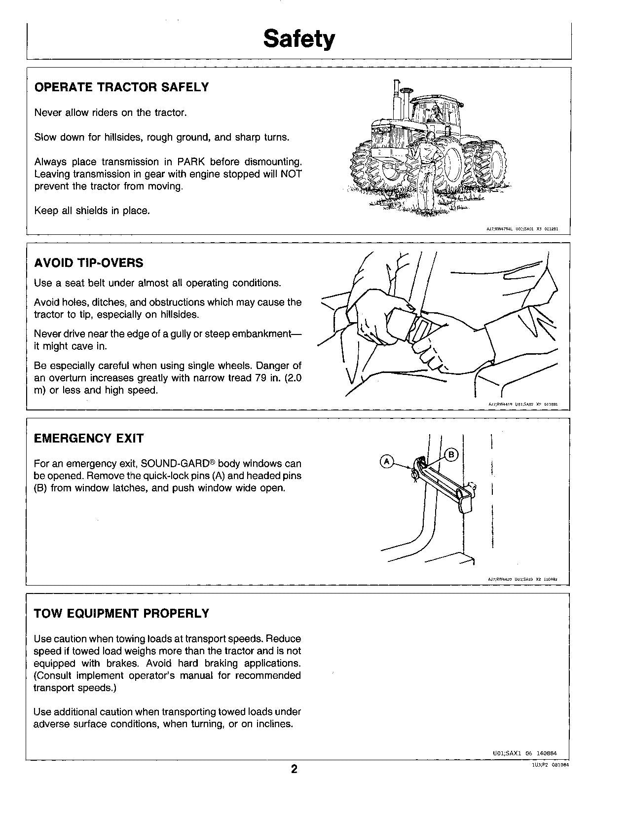 JOHN DEERE 8450 8650 TRACTOR OPERATORS MANUAL 0 - 5500 0-008000