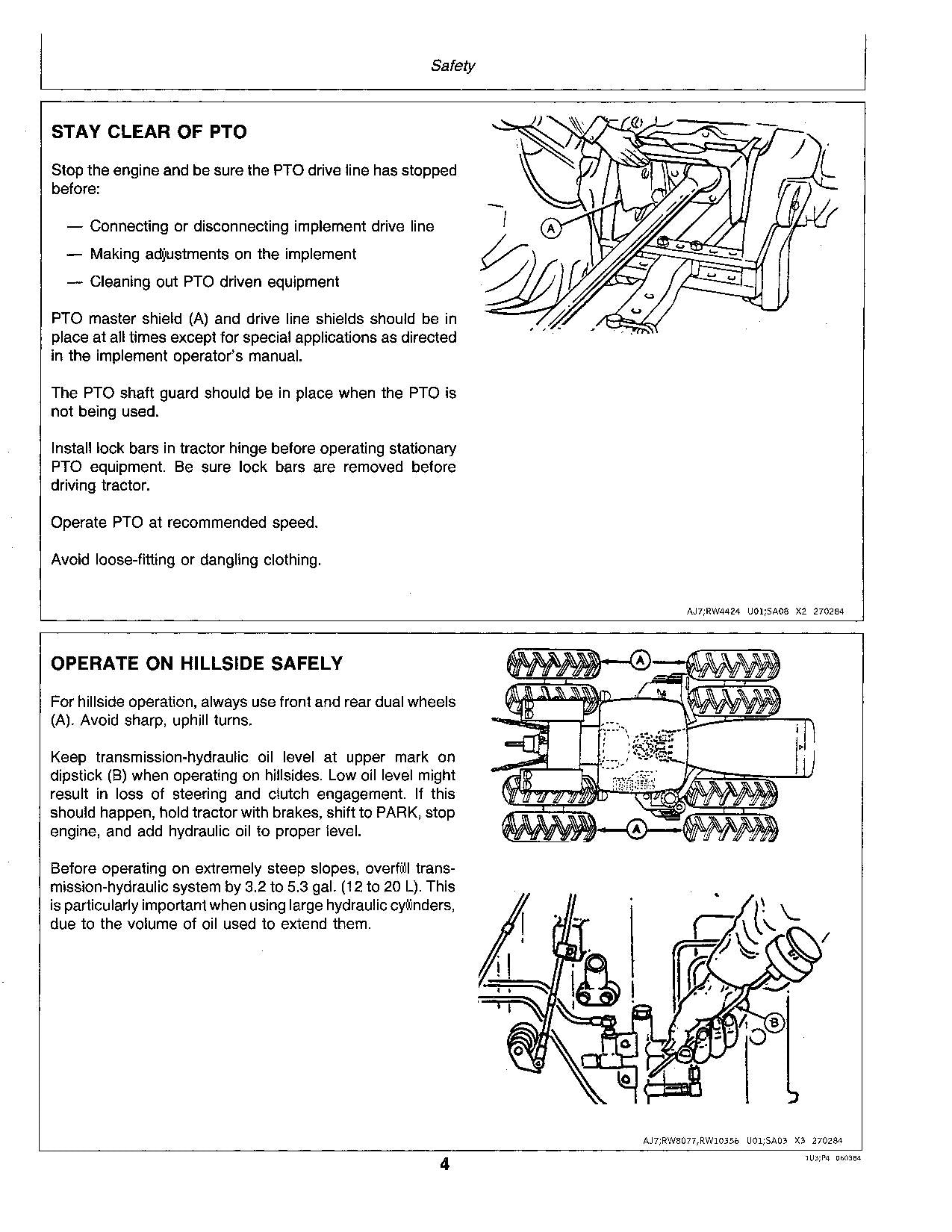 JOHN DEERE 8450 8650 TRAKTOR BEDIENUNGSANLEITUNG 0 - 5500 0-008000