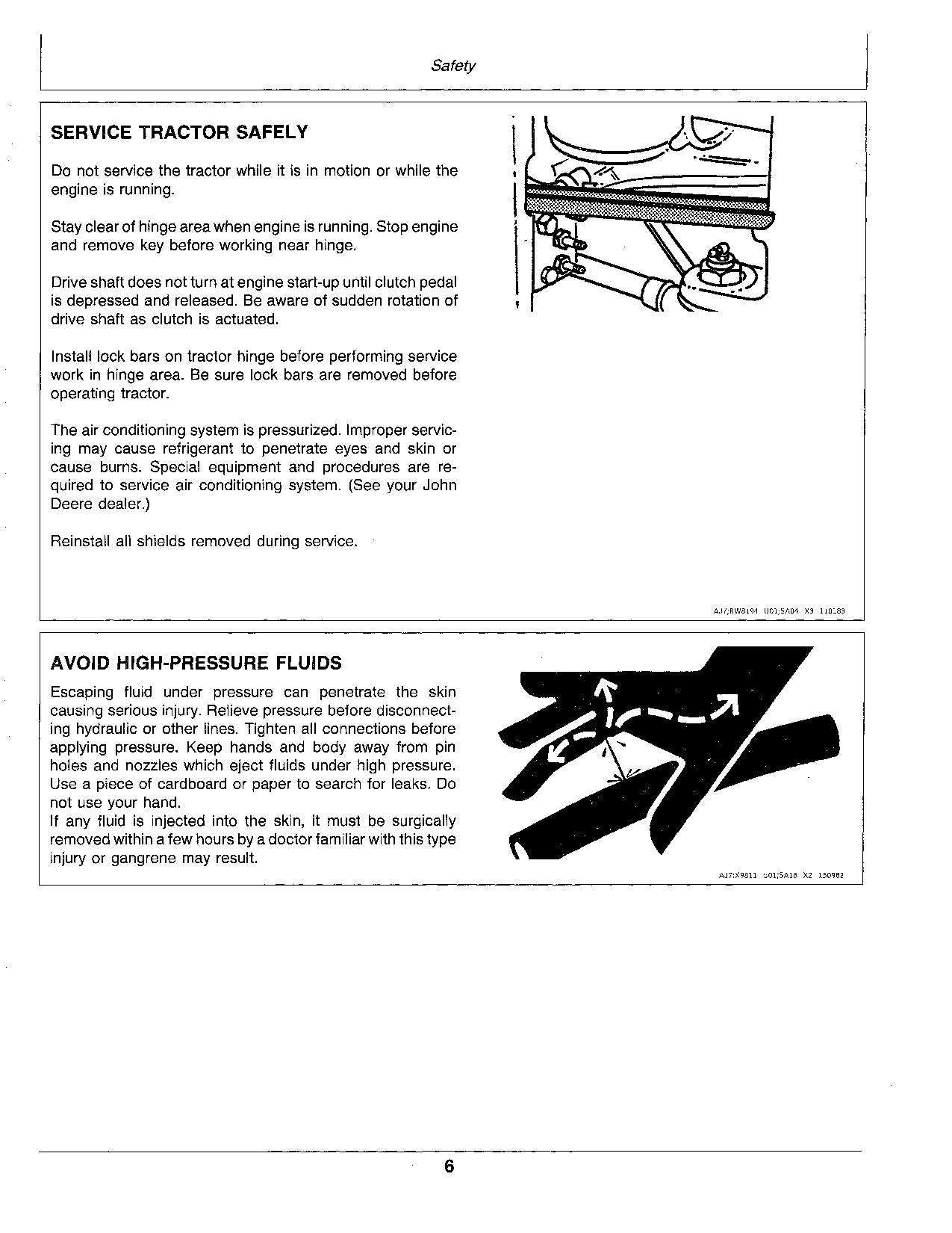 JOHN DEERE 8450 8650 TRACTOR OPERATORS MANUAL 0 - 5500 0-008000