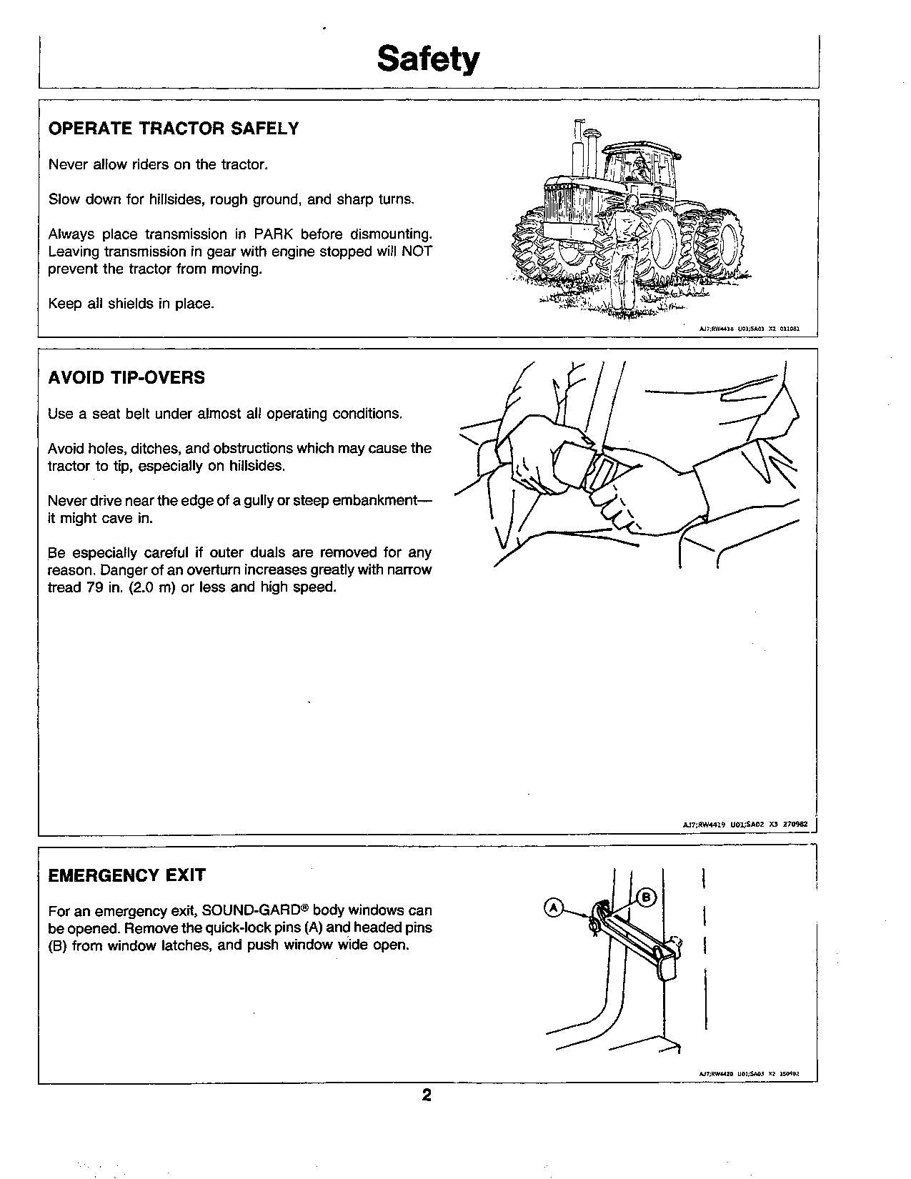 MANUEL D'UTILISATION DU TRACTEUR JOHN DEERE 8850 000000-006500