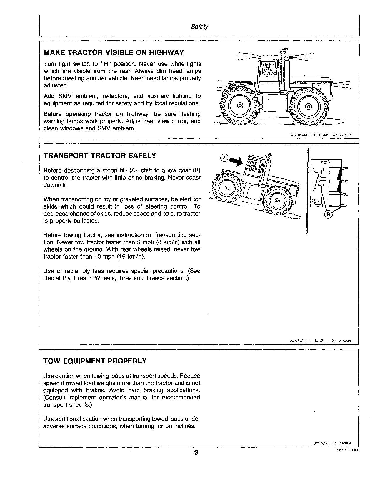 MANUEL D'UTILISATION DU TRACTEUR JOHN DEERE 8850 000000-006500