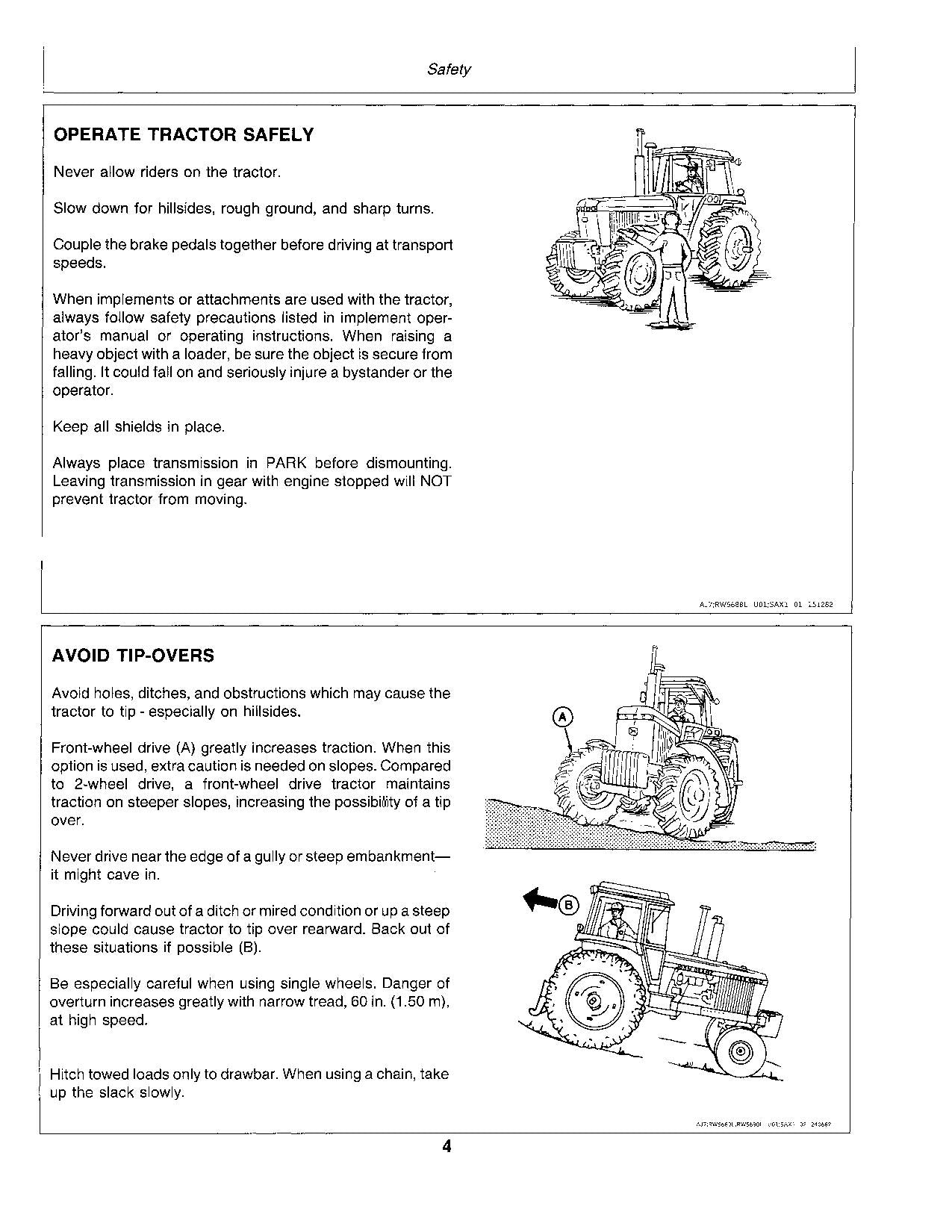 JOHN DEERE 4050 4250 4450 TRACTOR OPERATORS MANUAL 0-005510 0-009672