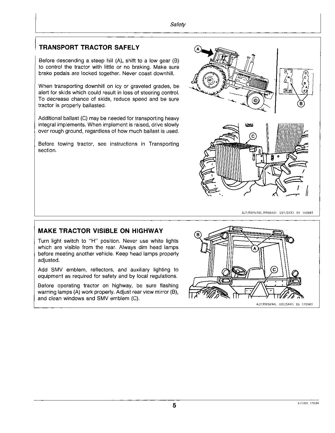 JOHN DEERE 4050 4250 4450 TRAKTOR-BETRIEBSHANDBUCH 0-005510 0-009672