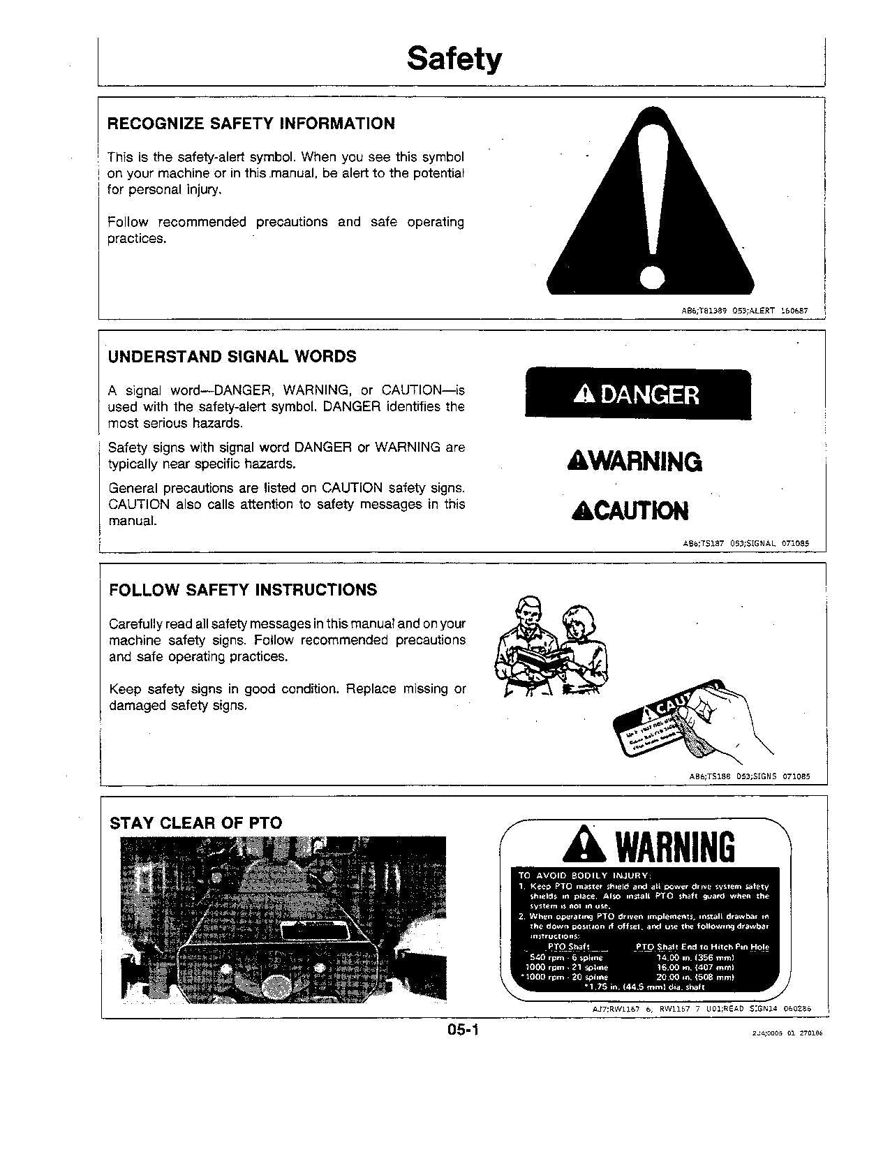 JOHN DEERE 1250 1450 1650 TRACTOR OPERATORS MANUAL