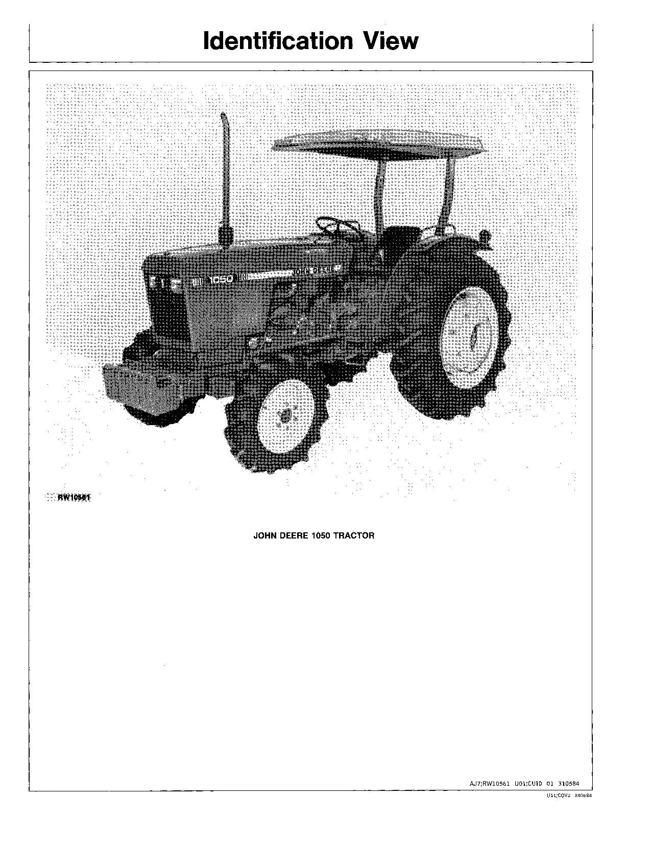 JOHN DEERE 1050  850  950 TRACTOR OPERATORS MANUAL