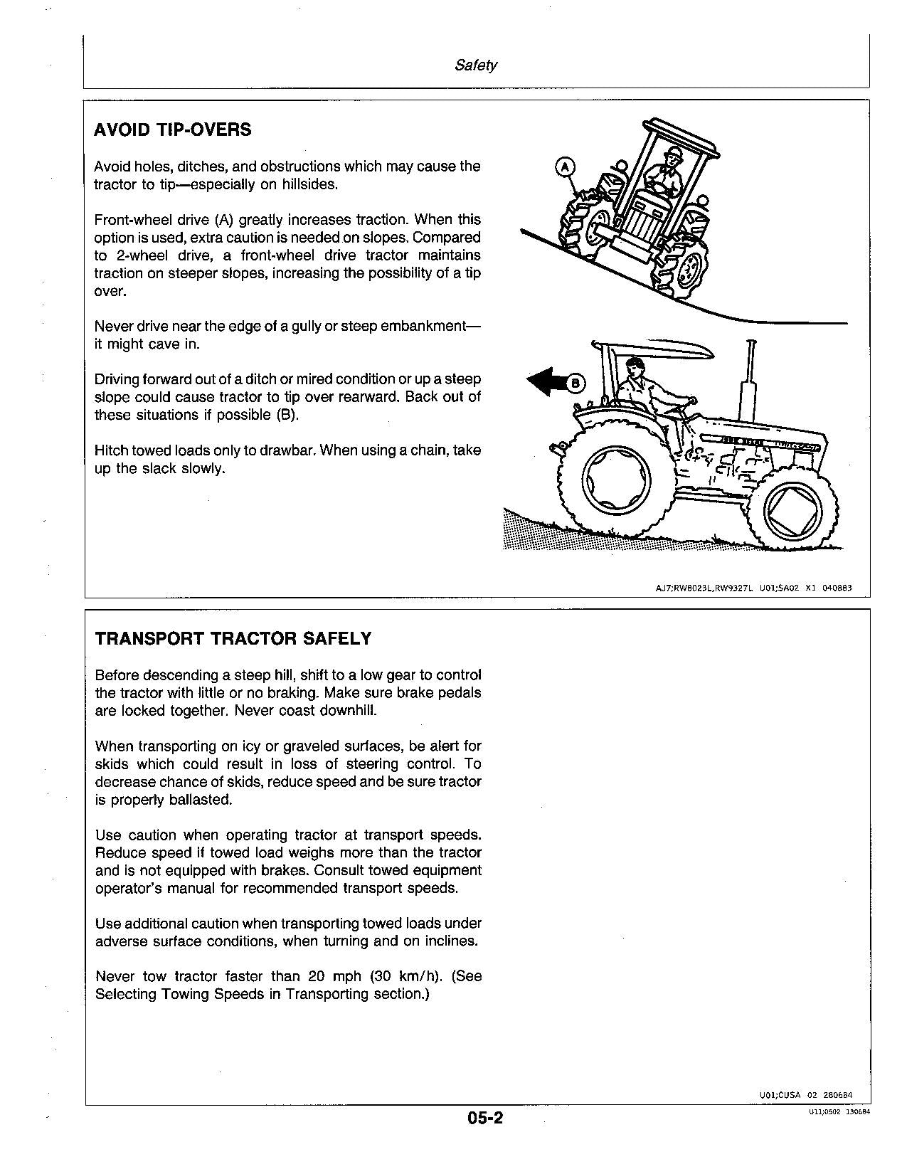 JOHN DEERE 1050 850 950 TRAKTOR-BETRIEBSHANDBUCH