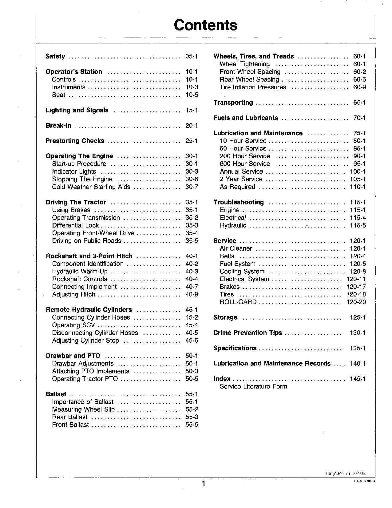 JOHN DEERE 1050 850 950 TRAKTOR-BETRIEBSHANDBUCH