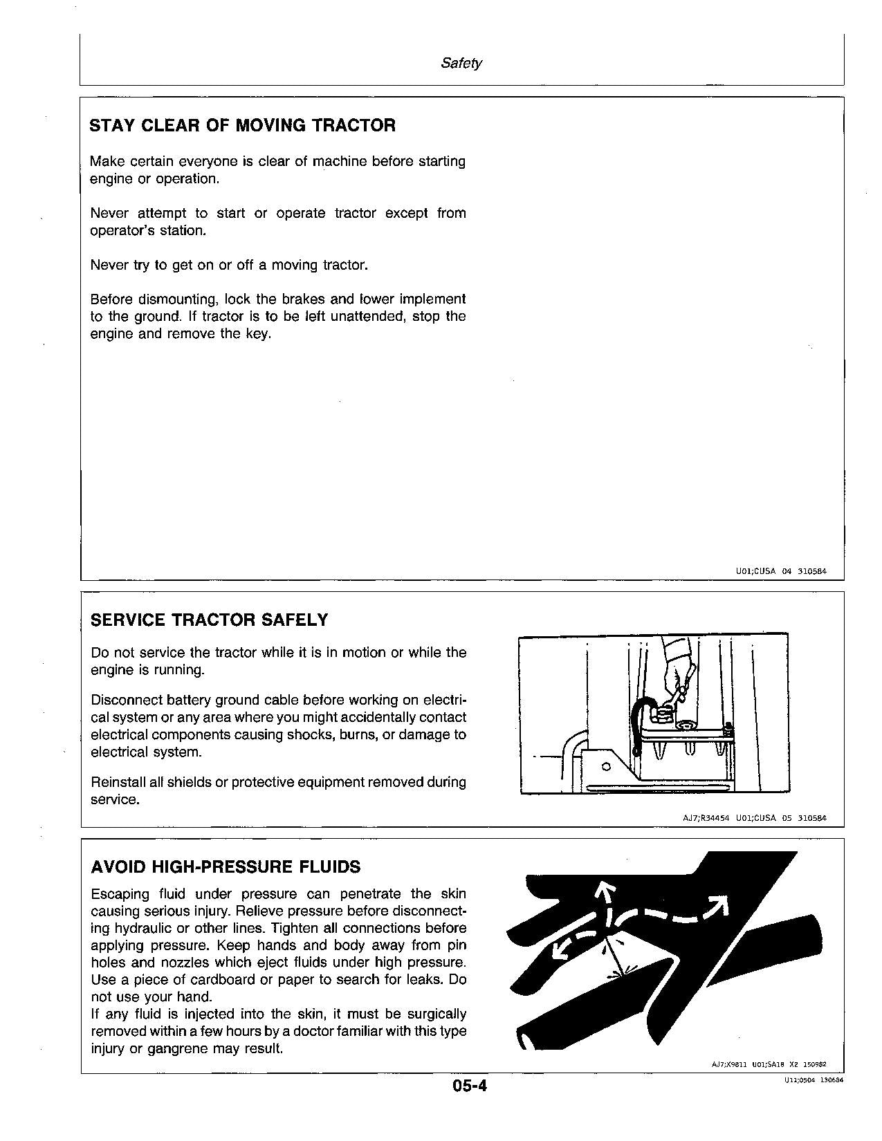 JOHN DEERE 1050 850 950 TRAKTOR-BETRIEBSHANDBUCH