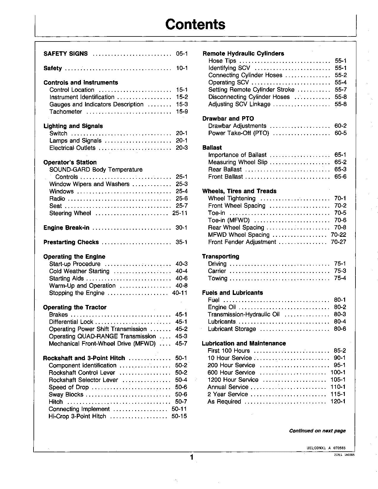 JOHN DEERE 4050 TRACTOR OPERATORS MANUAL