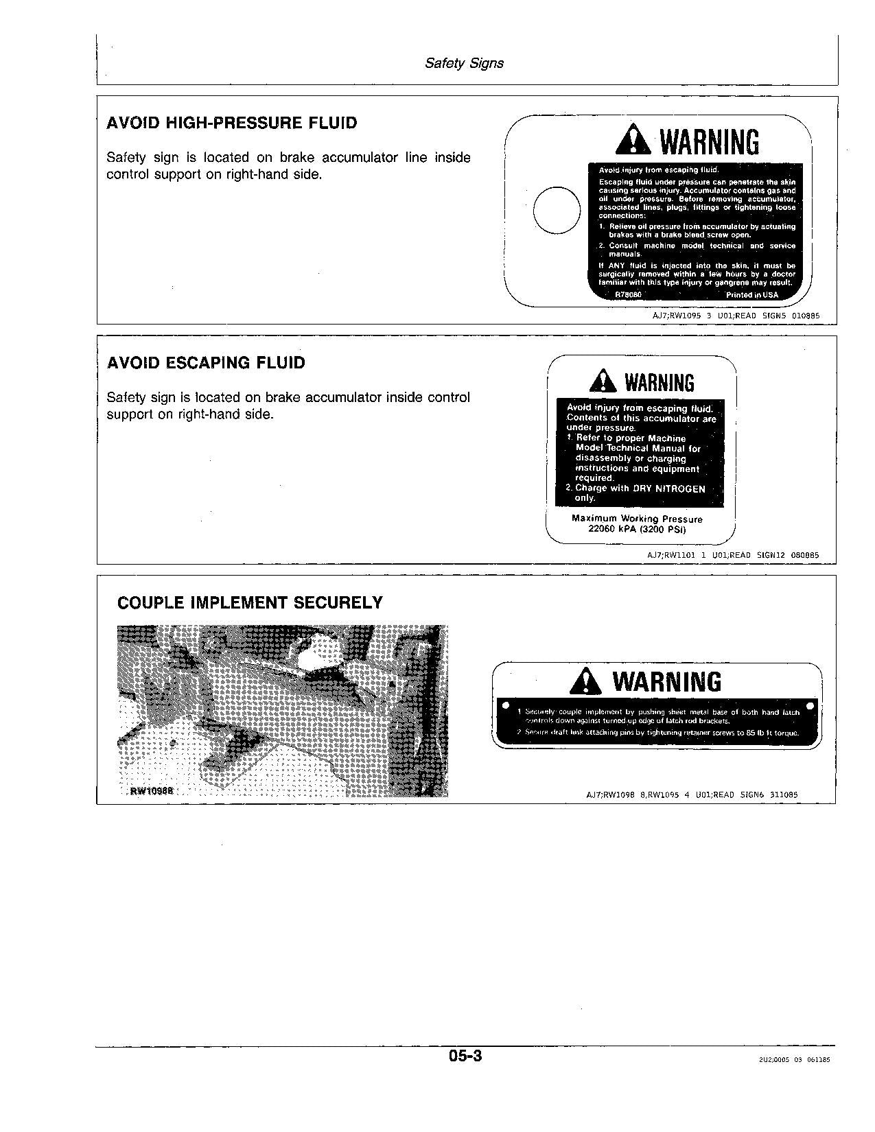 JOHN DEERE 8450 8650 TRACTOR OPERATORS MANUAL 005501-008001-