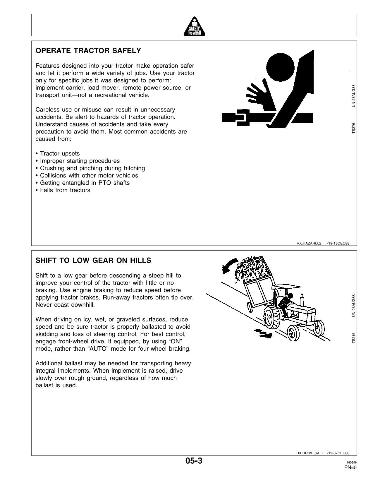 JOHN DEERE 4255 4455 4055 TRACTOR OPERATORS MANUAL