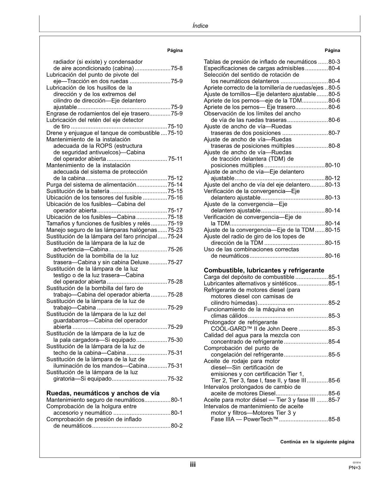 MANUEL D'UTILISATION DU TRACTEUR JOHN DEERE 5065M 5075M ESPAGNOL