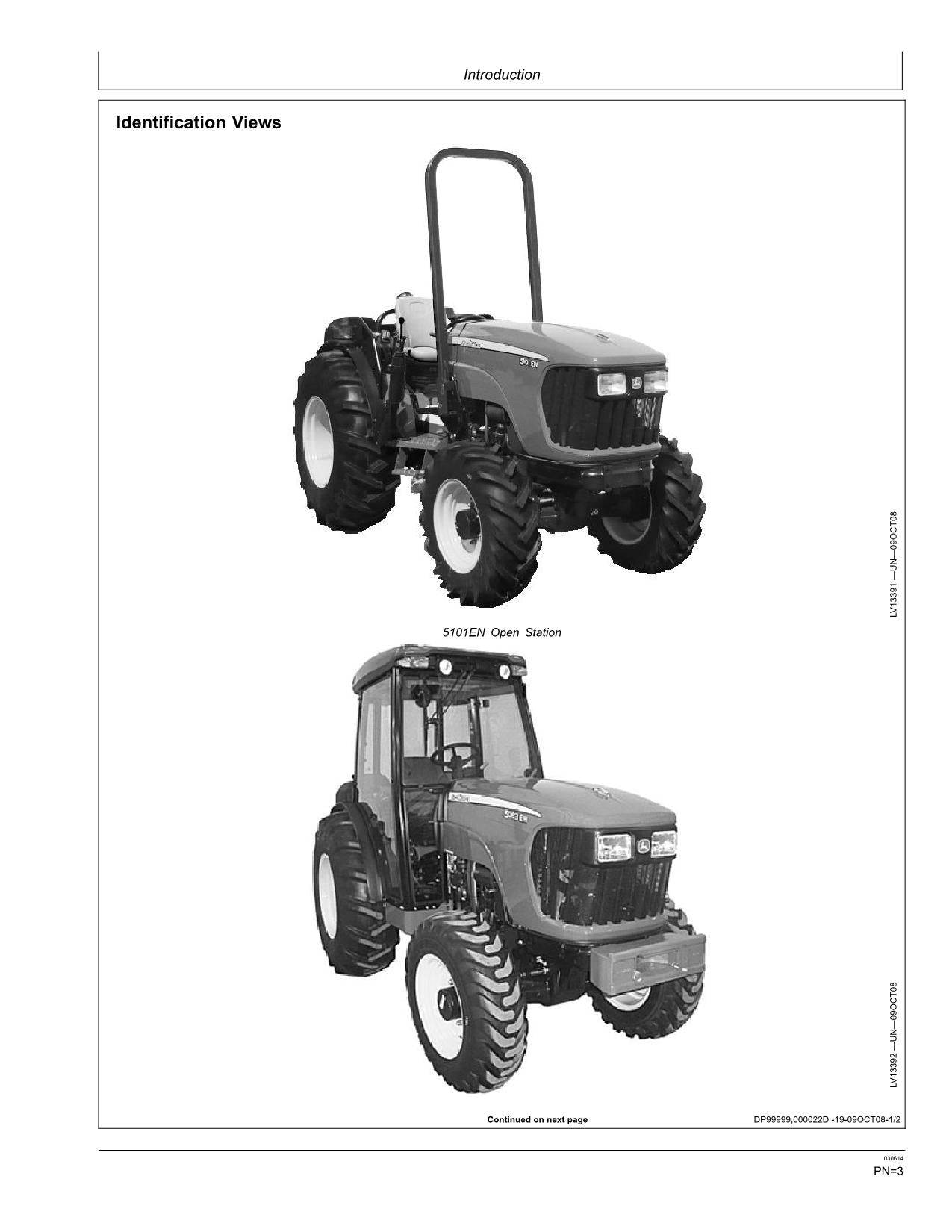 MANUEL D'UTILISATION DU TRACTEUR JOHN DEERE 5083EN 5093EN 5101EN #3