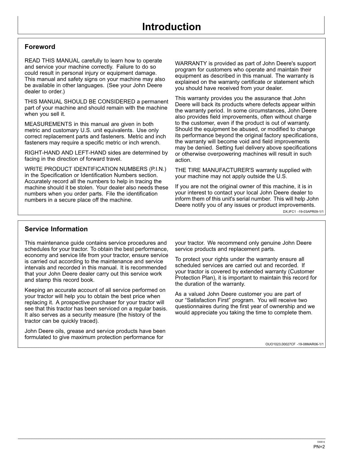 JOHN DEERE 5083EN 5093EN 5101EN TRACTOR OPERATORS MANUAL