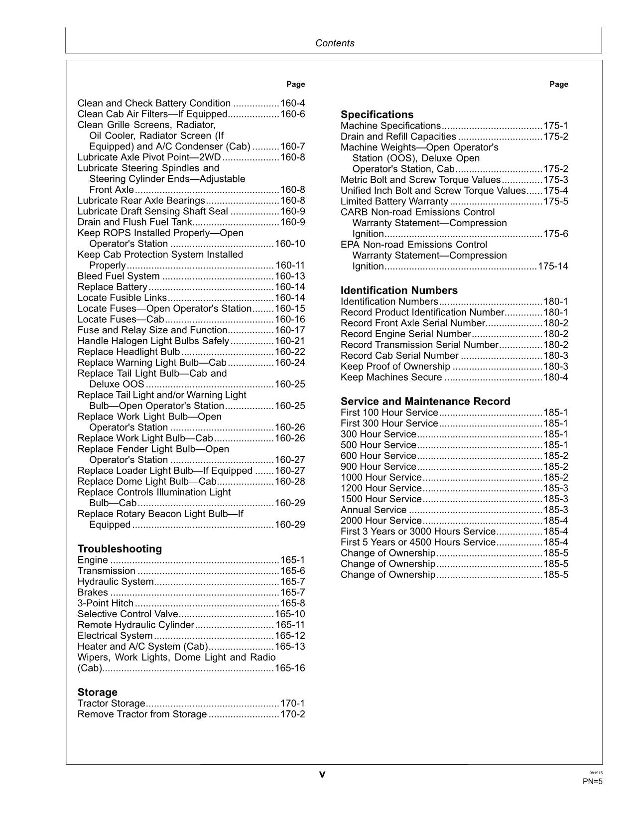 JOHN DEERE 5075M TRACTOR OPERATORS MANUAL OCTOBER 2013 - N/A