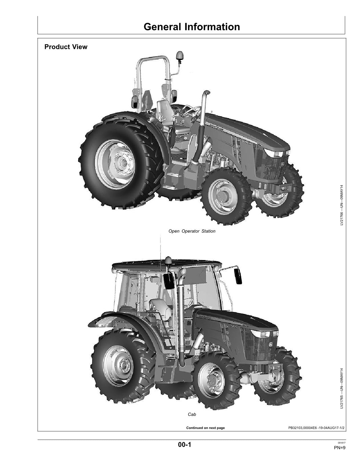 JOHN DEERE 5075M  5090M  5100M  5100MH  5100ML  5115M TRACTOR OPERATORS MANUAL