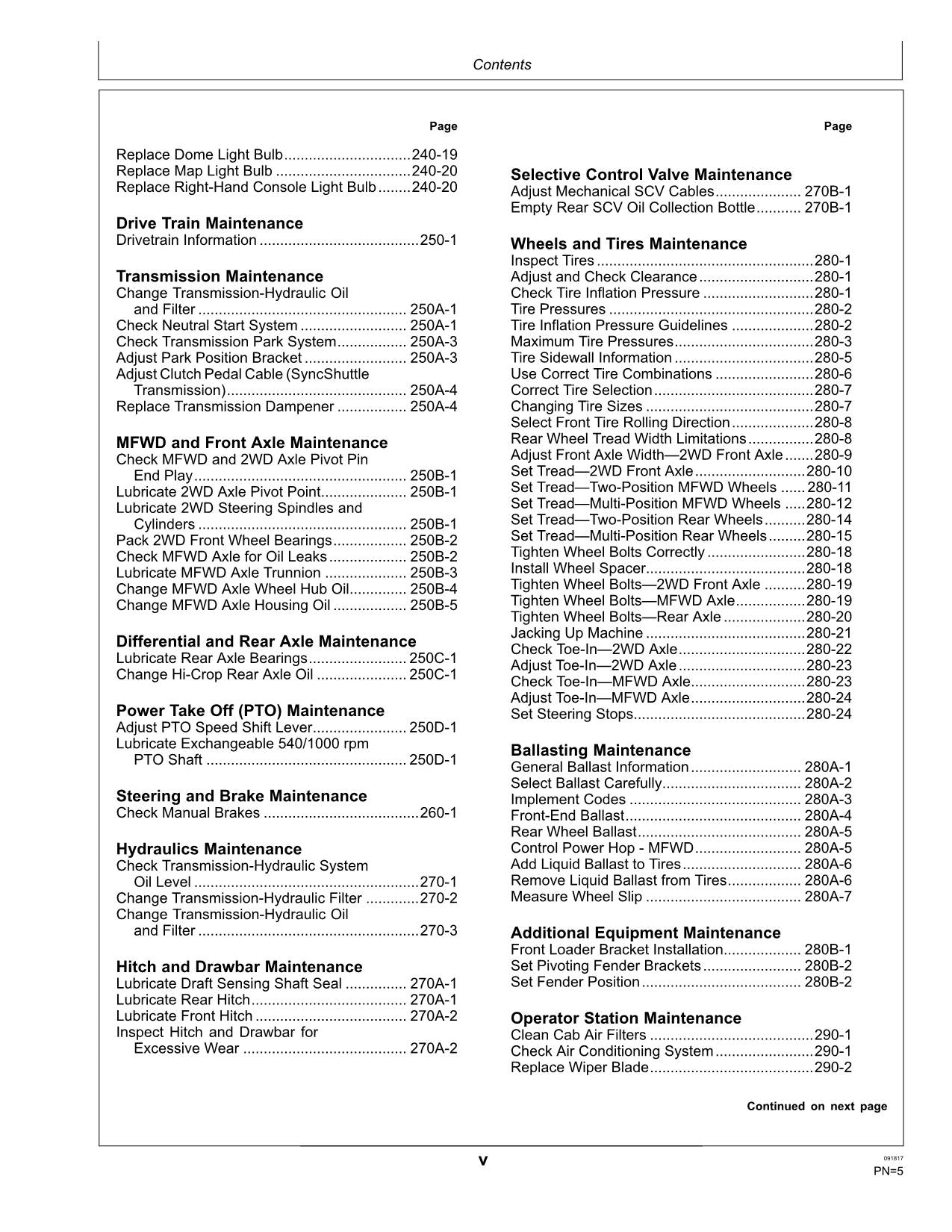 JOHN DEERE 5075M  5090M  5100M  5100MH  5100ML  5115M TRACTOR OPERATORS MANUAL