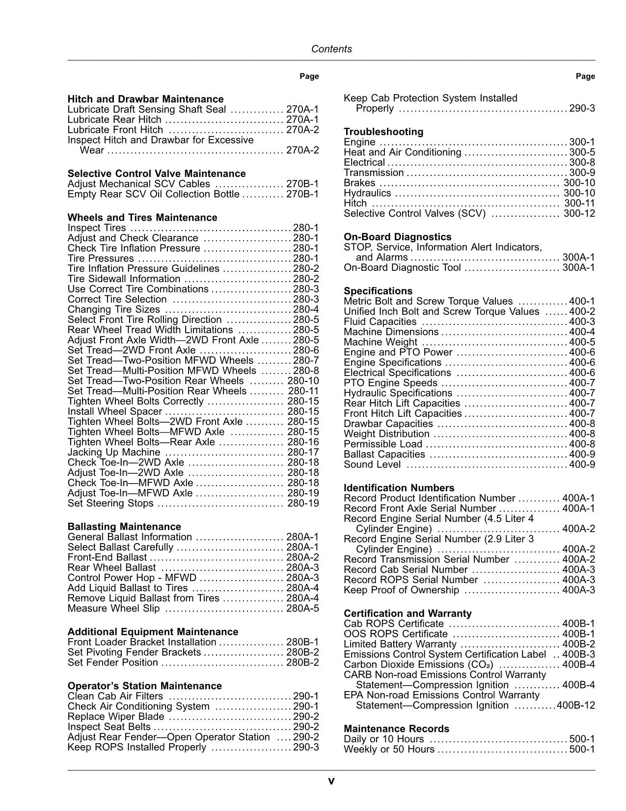 JOHN DEERE 5075M 5090M 5100M 5100MH 5115M FT4 TRAKTOR-BETRIEBSHANDBUCH