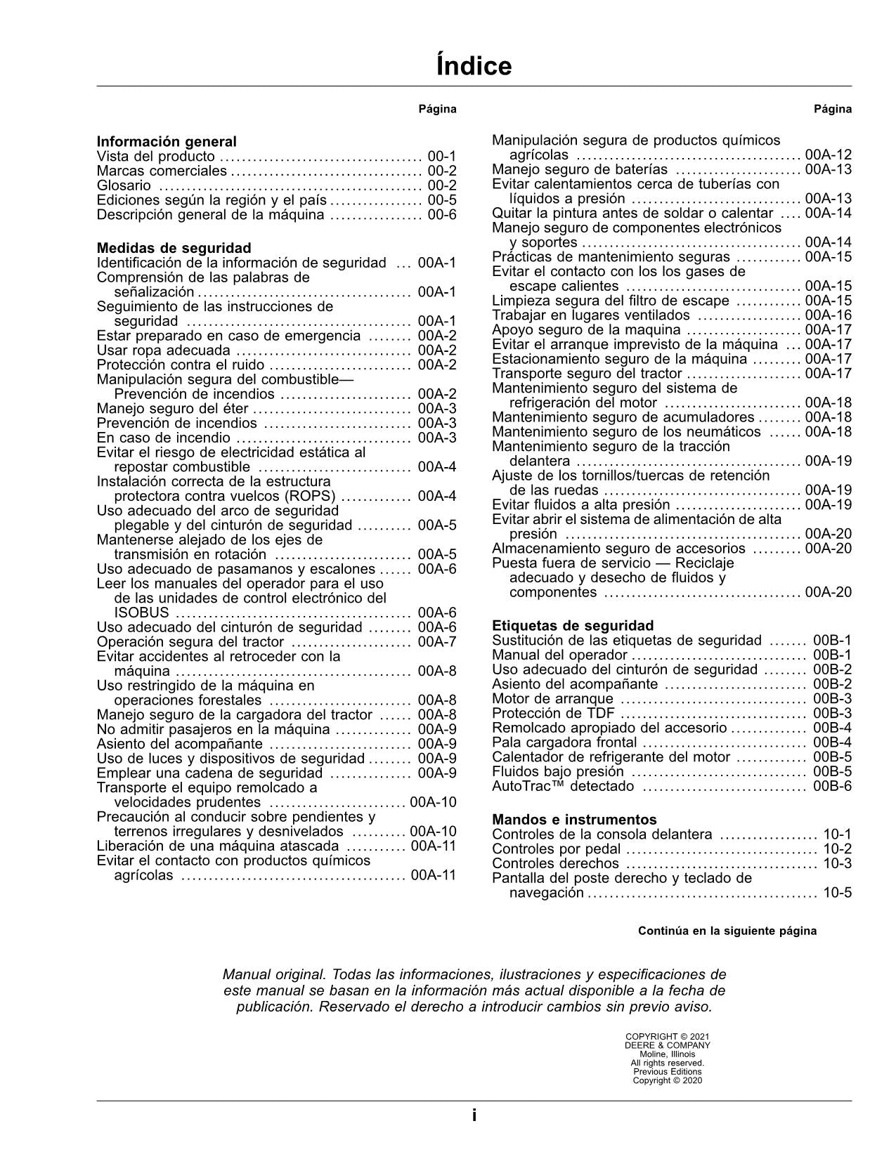 MANUEL D'UTILISATION DU TRACTEUR JOHN DEERE 5090R 5100R 5115R 5115RH 5125R ESPAGNOL