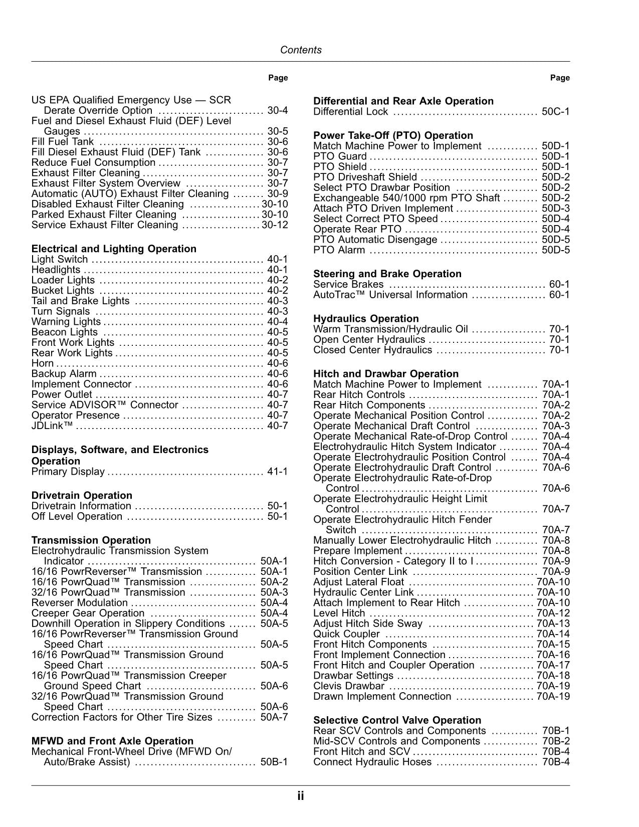 JOHN DEERE 5100ML 5115ML 5125ML TRAKTOR-BETRIEBSHANDBUCH