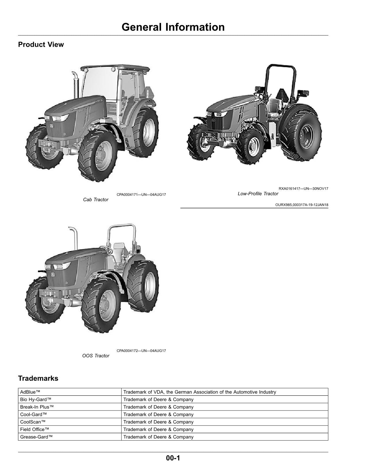 JOHN DEERE 5090E 5090EL 5100E TRAKTOR BEDIENUNGSANLEITUNG Nov 2020-