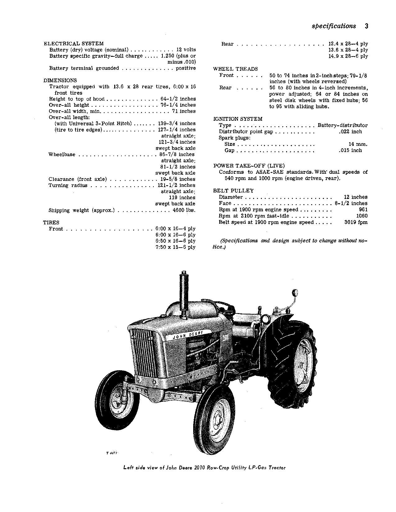 JOHN DEERE 2010 ROW CROP LP-GAS TRAKTOR BEDIENUNGSANLEITUNG NORDAMERIKA