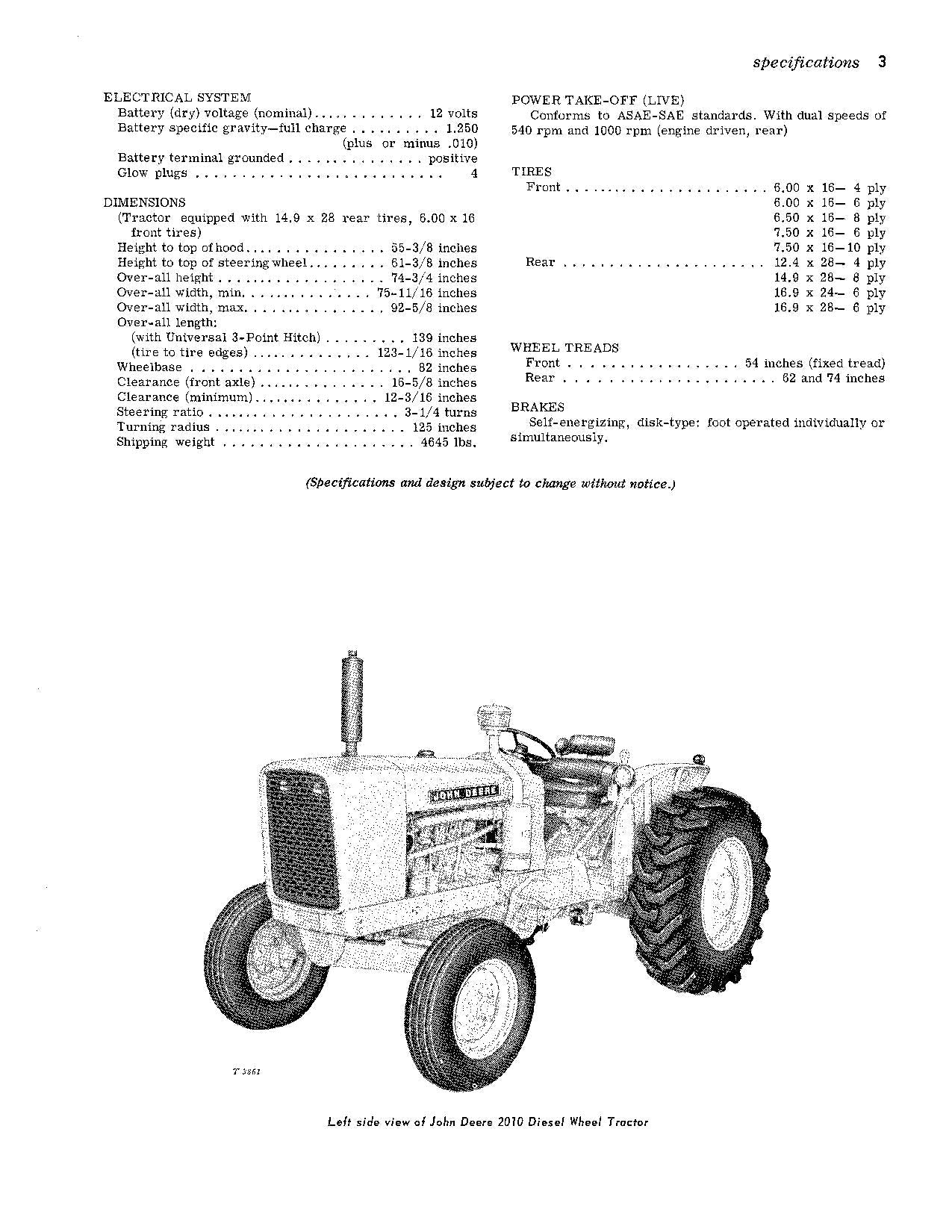 JOHN DEERE 2010 TRACTOR OPERATORS MANUAL ser. 010001-042000