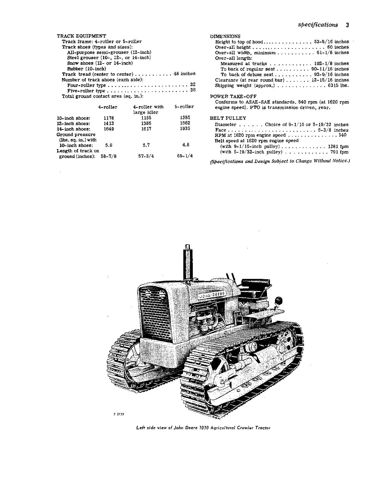 MANUEL D'UTILISATION DU TRACTEUR JOHN DEERE 1010 OMT15502