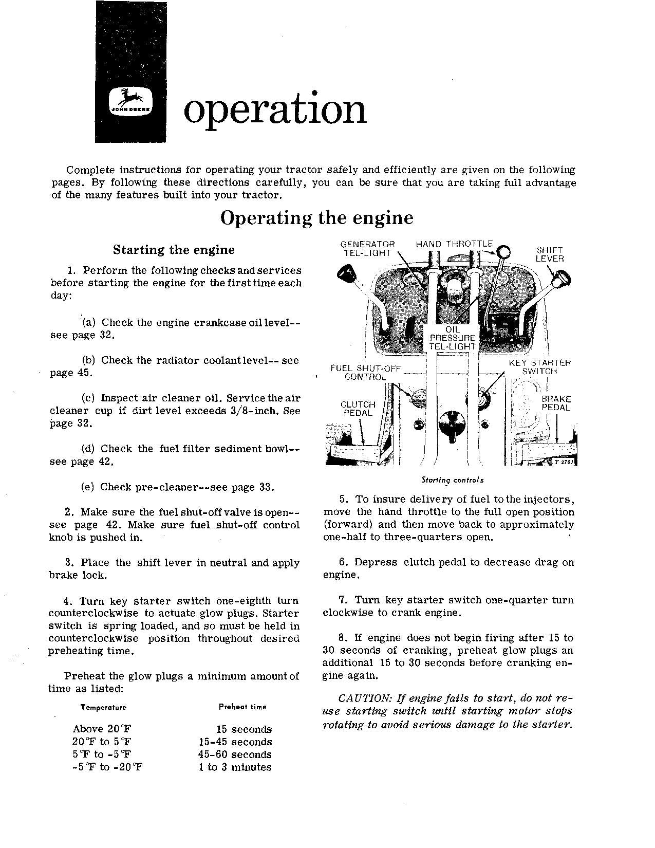 JOHN DEERE 1010 DIESEL CRAWLER TRACTOR OPERATORS MANUAL SER. NORTH AMERICA