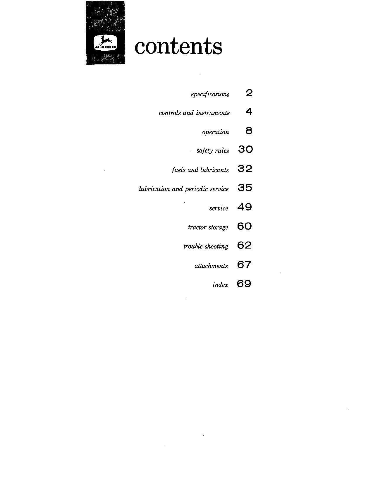 JOHN DEERE 1010 TRACTOR OPERATORS MANUAL NORTH AMERICA