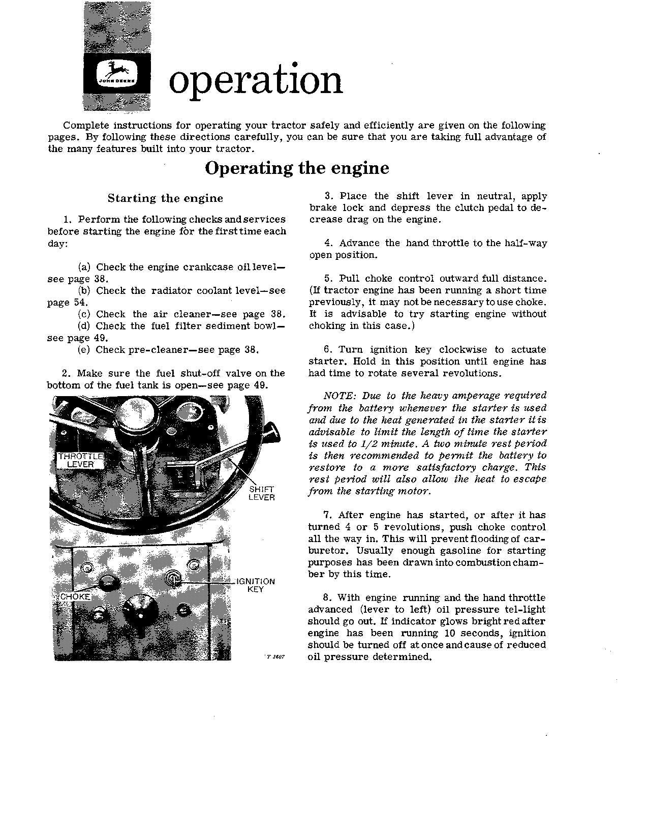 JOHN DEERE 1010 TRACTOR OPERATORS MANUAL NORTH AMERICA