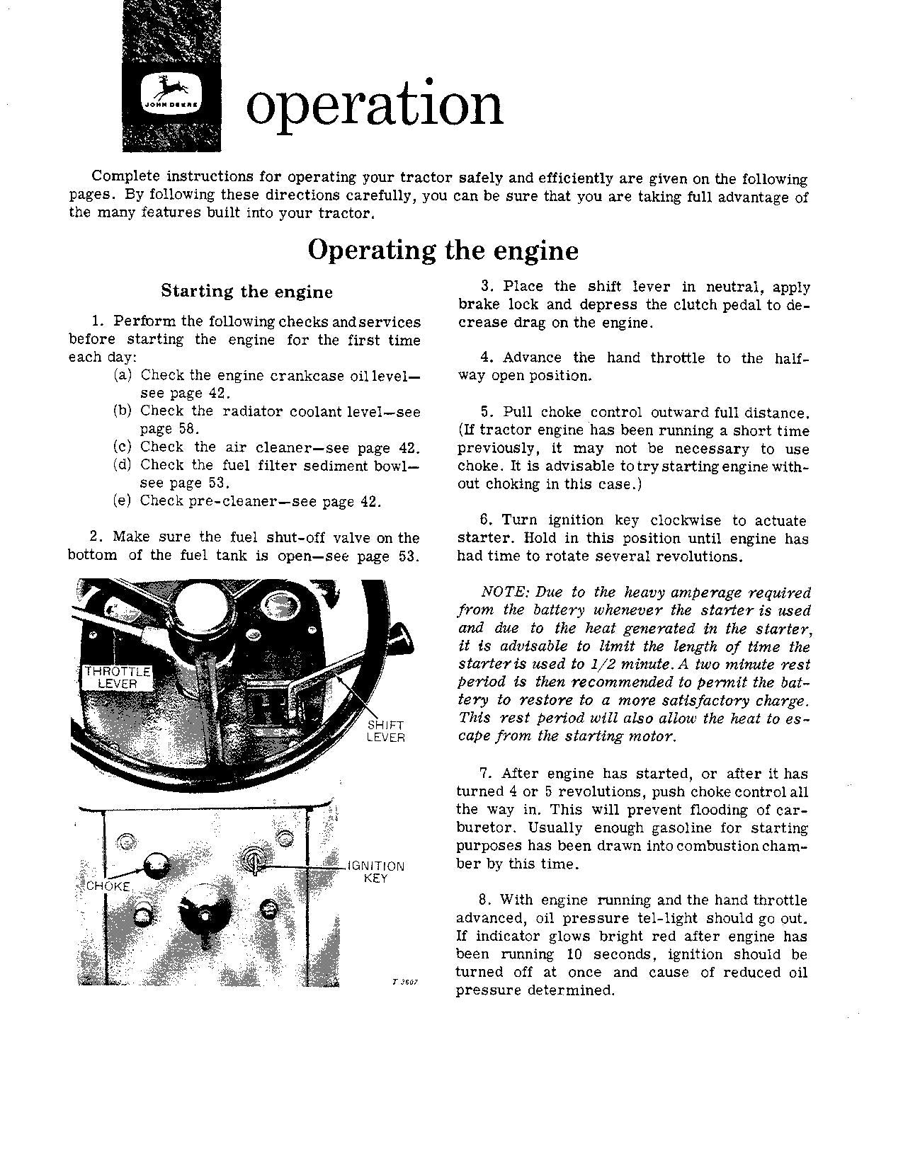 JOHN DEERE 1010 ROW CROP GASOLINE TRACTOR OPERATORS MANUAL NORTH AMERICA