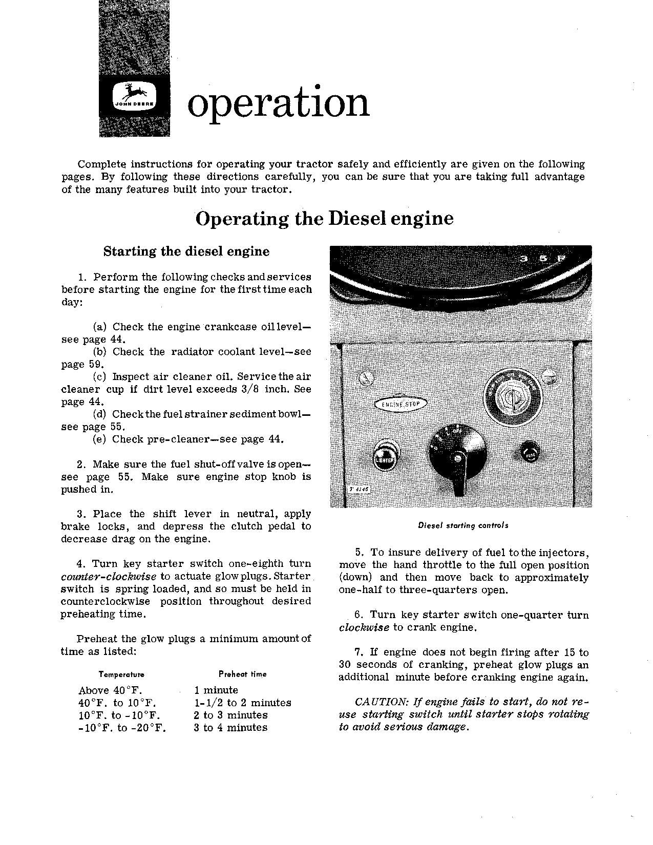 JOHN DEERE 1010 RS TRACTOR OPERATORS MANUAL