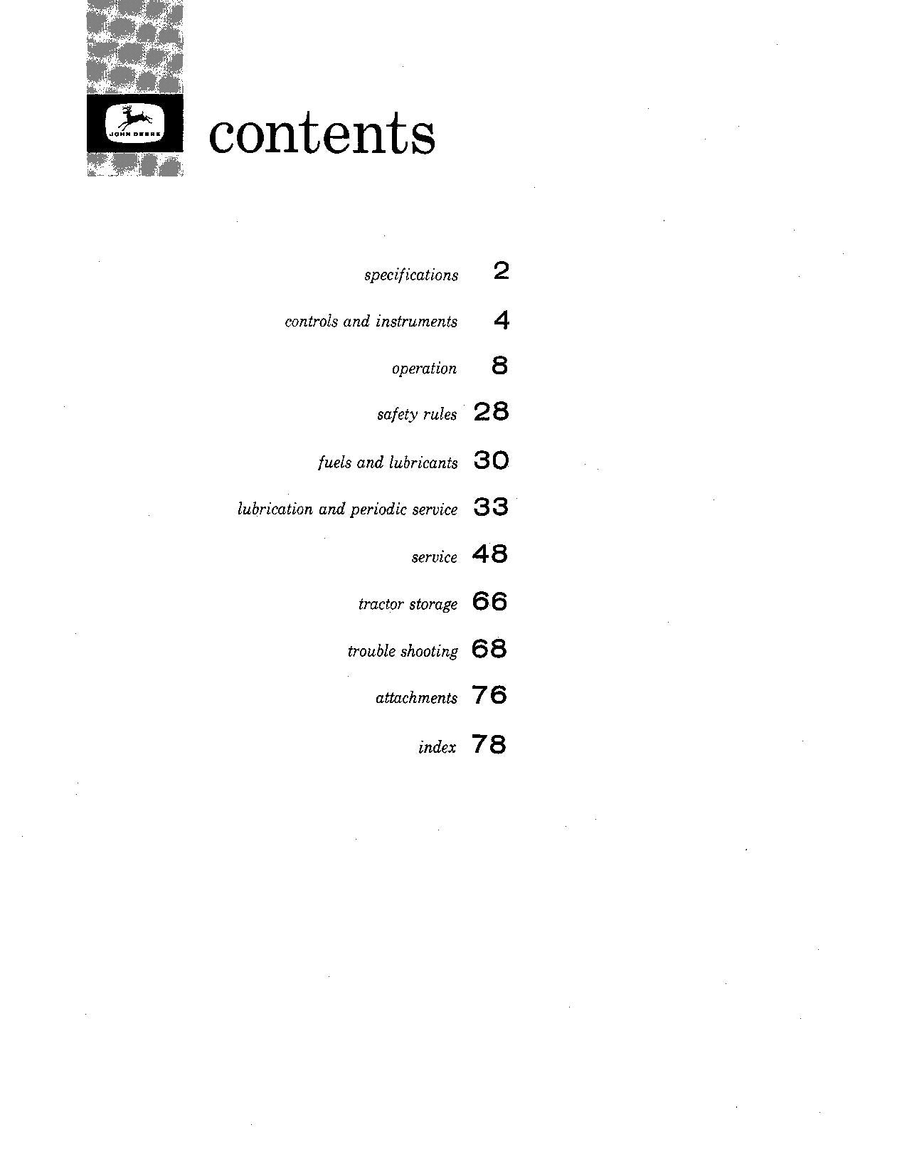 JOHN DEERE 1010 DIESEL GAS TRACTOR OPERATORS MANUAL SER 021901-