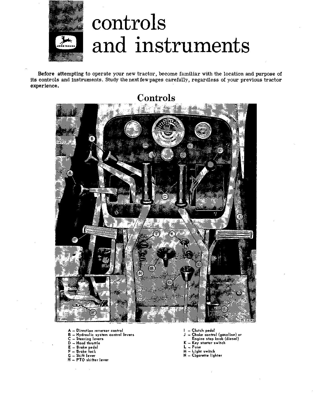 JOHN DEERE 1010 DIESEL GAS TRACTOR OPERATORS MANUAL SER 021901-