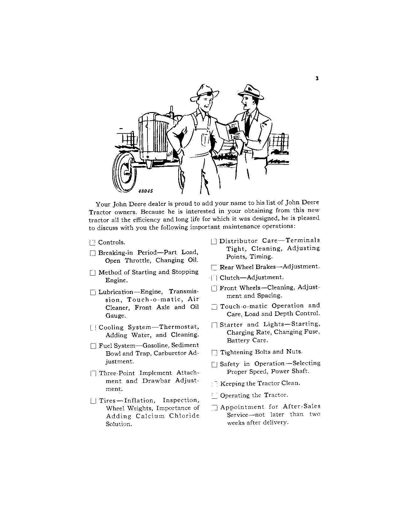 JOHN DEERE 420 TRACTOR OPERATORS MANUAL 80001-100000