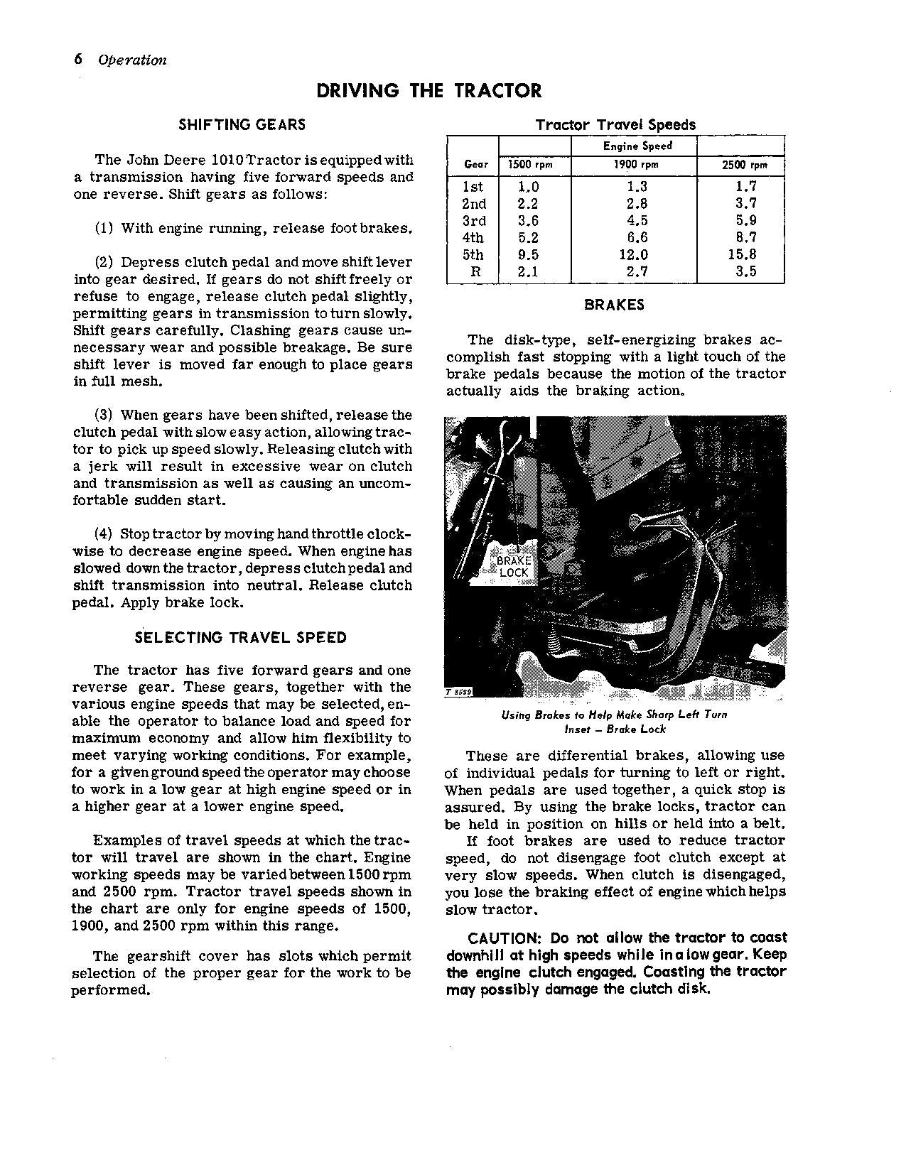 JOHN DEERE 1010 TRACTOR OPERATORS MANUAL OMT19261