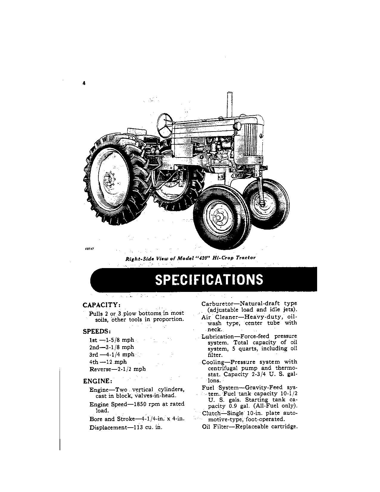 JOHN DEERE 420 TRACTOR OPERATORS MANUAL NORTH AMERICA